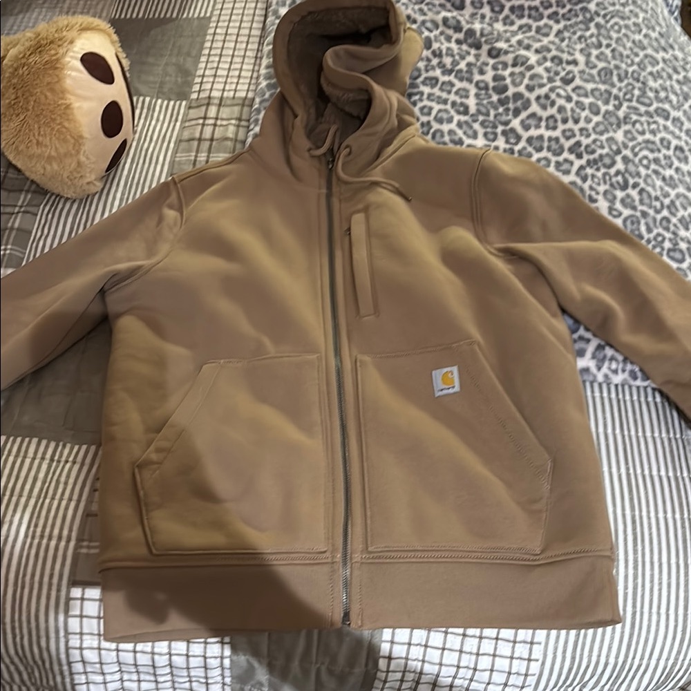 Carhartt Brown Full-Zip Hooded Jacket
